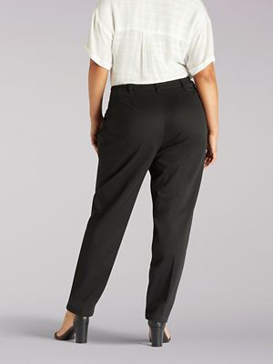 Plus Contrast Seam Side Elastic Waist Pants