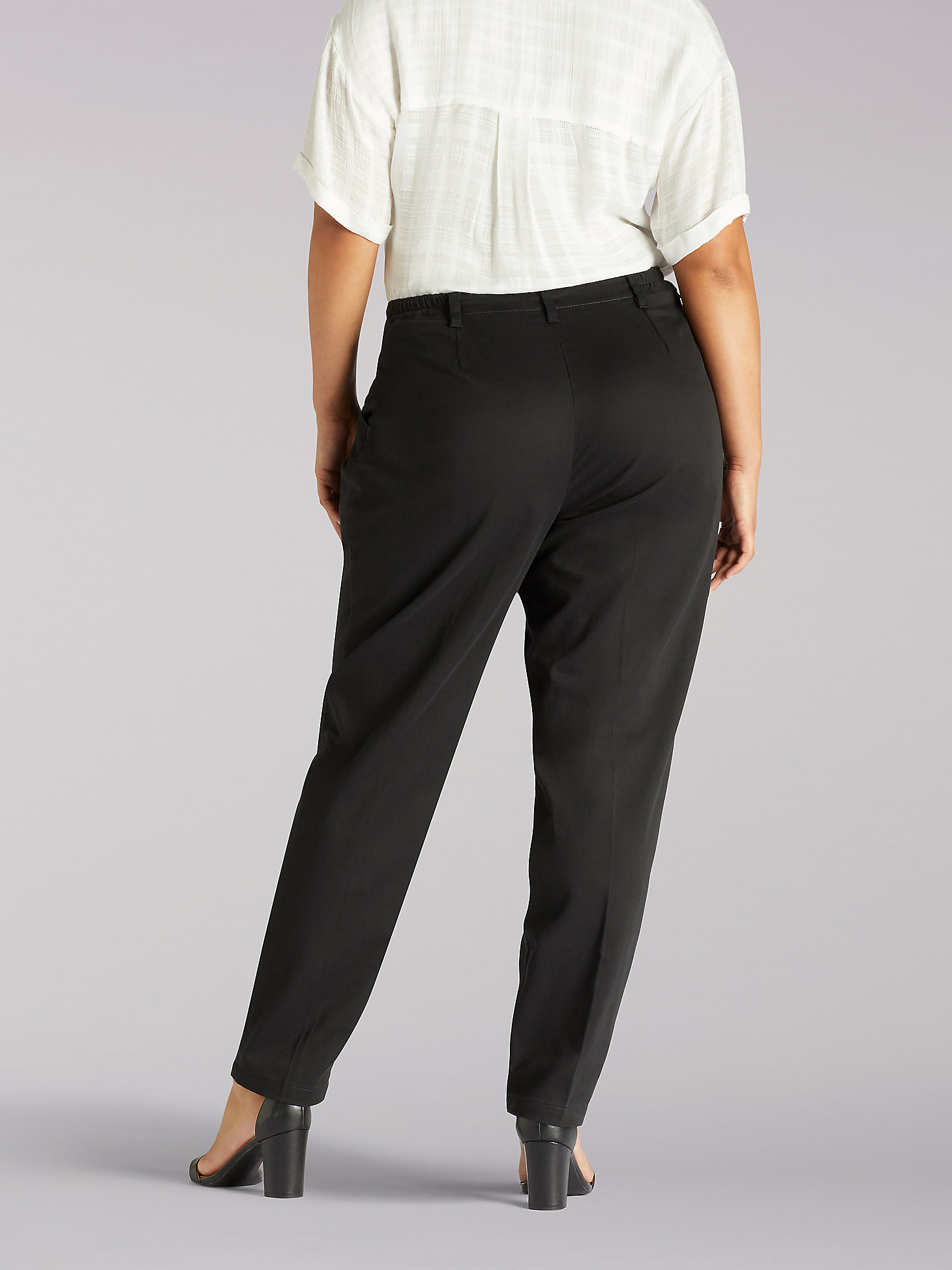 Women’s Side Elastic Pants (Plus) in Black alternative view 1