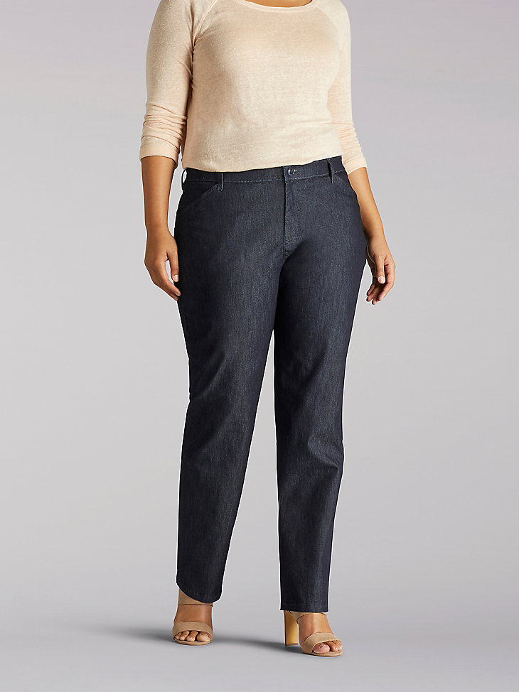 Women’s Relaxed Fit Straight Leg Pant (All Day Pant) (Plus) in Indigo Rinse main view
