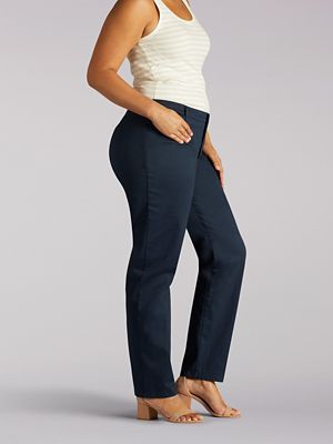 Lee Women's Plus-Size Natural Fit Comfort Waist Pull On Barely Bootcut Pant  ** See this great product.
