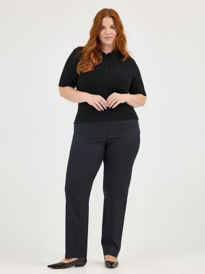 Women's Wrinkle Free Relaxed Fit Straight Leg Pant (Plus)