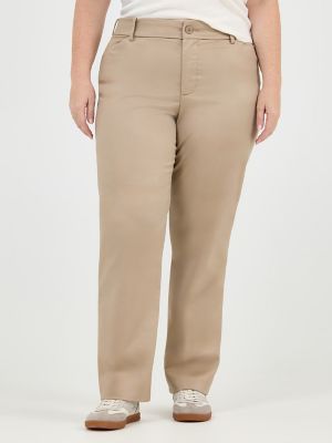 Women's Wrinkle Free Relaxed Fit Straight Leg Pant (Plus) in Flax alternative view