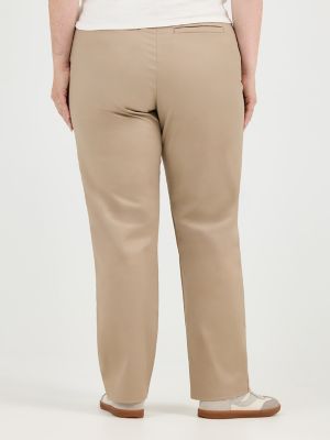 Women's Wrinkle Free Relaxed Fit Straight Leg Pant (Plus) in Flax alternative view 2
