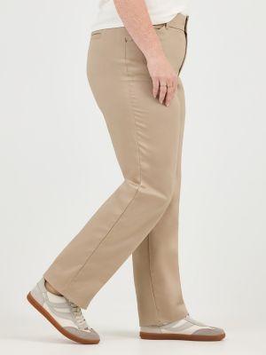 Women's Wrinkle Free Relaxed Fit Straight Leg Pant (Plus) in Flax alternative view 3