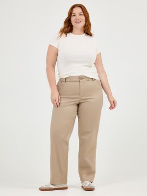 Straight Leg Pant Lee Plus Size Khaki Pants Lee Women's Plus Size