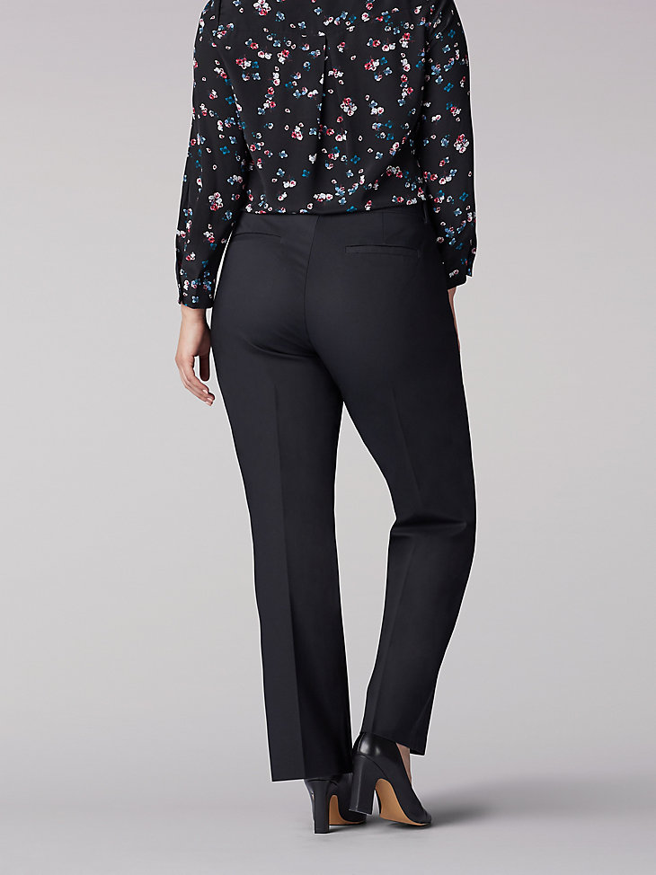 Women's Ultra Lux with Flex Motion Regular Fit Trouser Pant (Plus) in Black alternative view