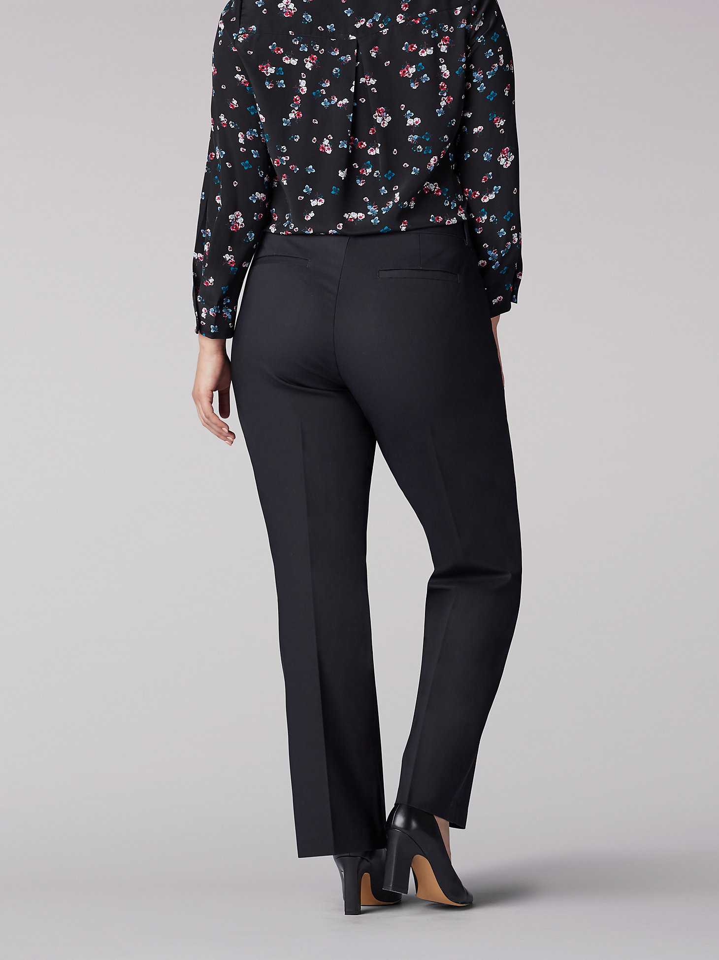Women's Ultra Lux with Flex Motion Regular Fit Trouser Pant (Plus) in Black alternative view 1