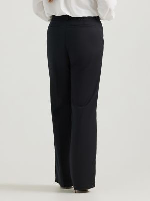 STRAIGHT FIT TROUSERS WITH BUTTONS - Black