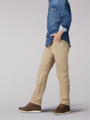 khaki top with blue jeans