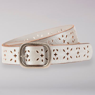 Embossed and Cut Out Designed Leather Belt Women Lee