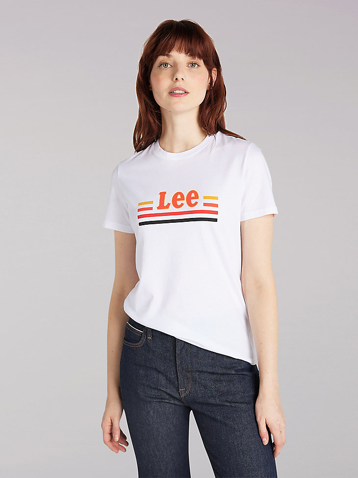 Women’s Lee European Collection Essential Slim Lee Tee in Bright White main view