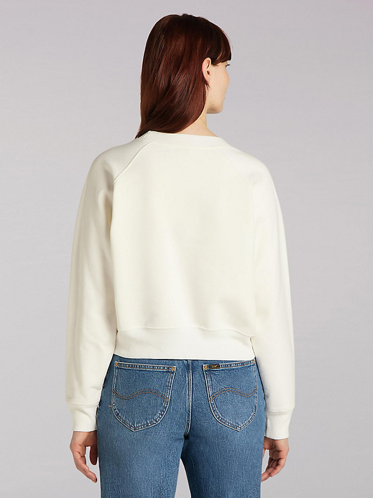 Women's Lee European Collection Crop Sweatshirt in White Canvas alternative view