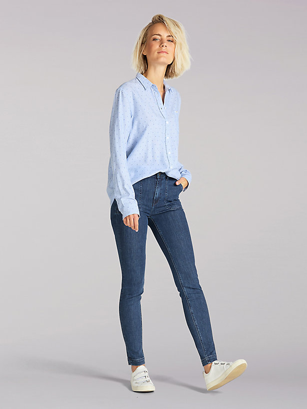 Women’s High Rise Skinny Utility Indigood™ Jean in Mid Jelt