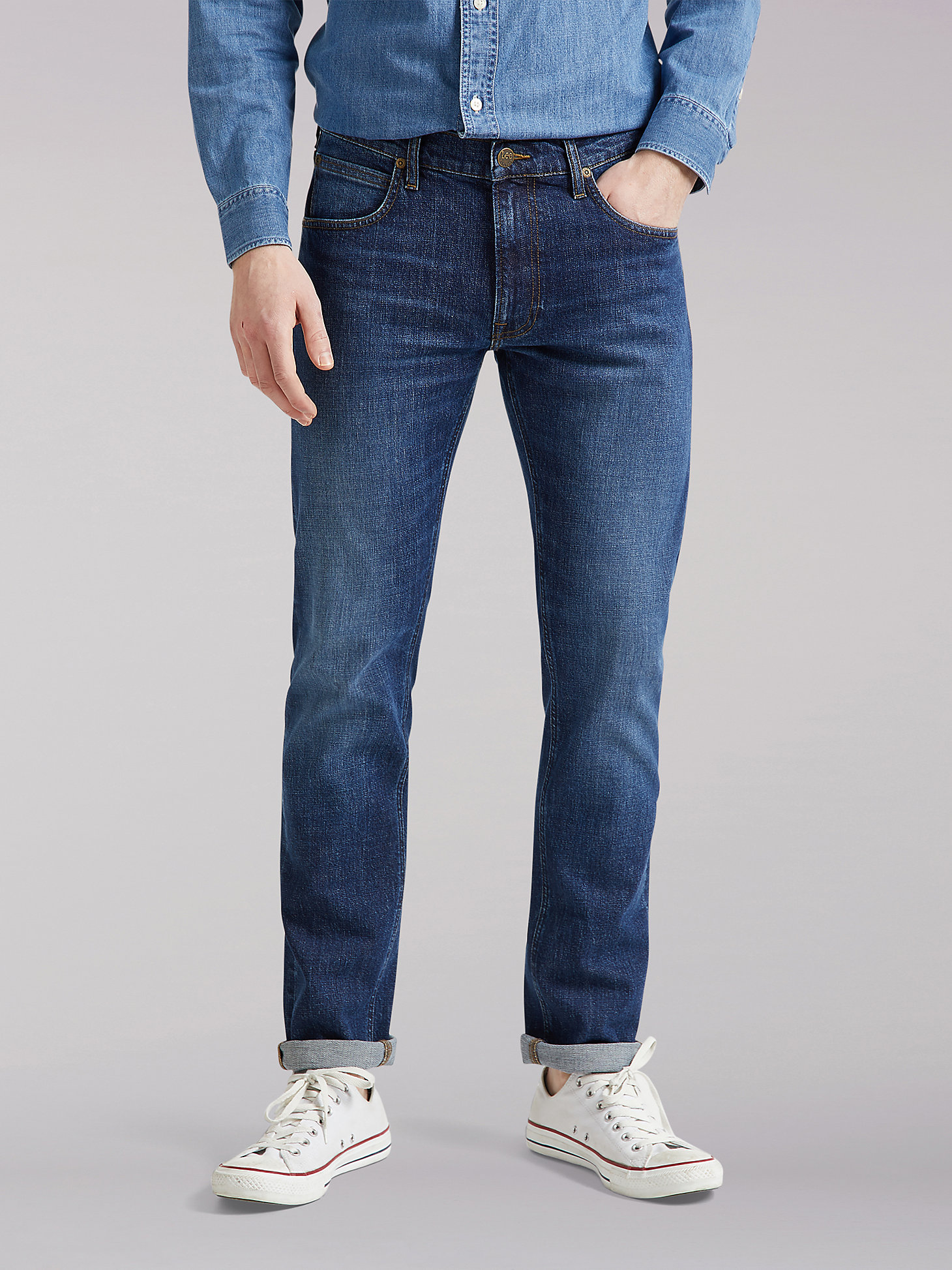 Mens Lee Daren X-Long 36 Inch leg Regular Slim Fit Jeans AA36 Indigo Blue 