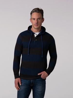 Men's Rugby Striped Hoodie Lee