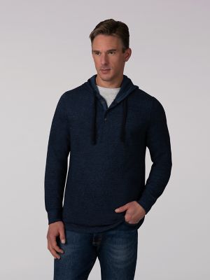 half button hoodie