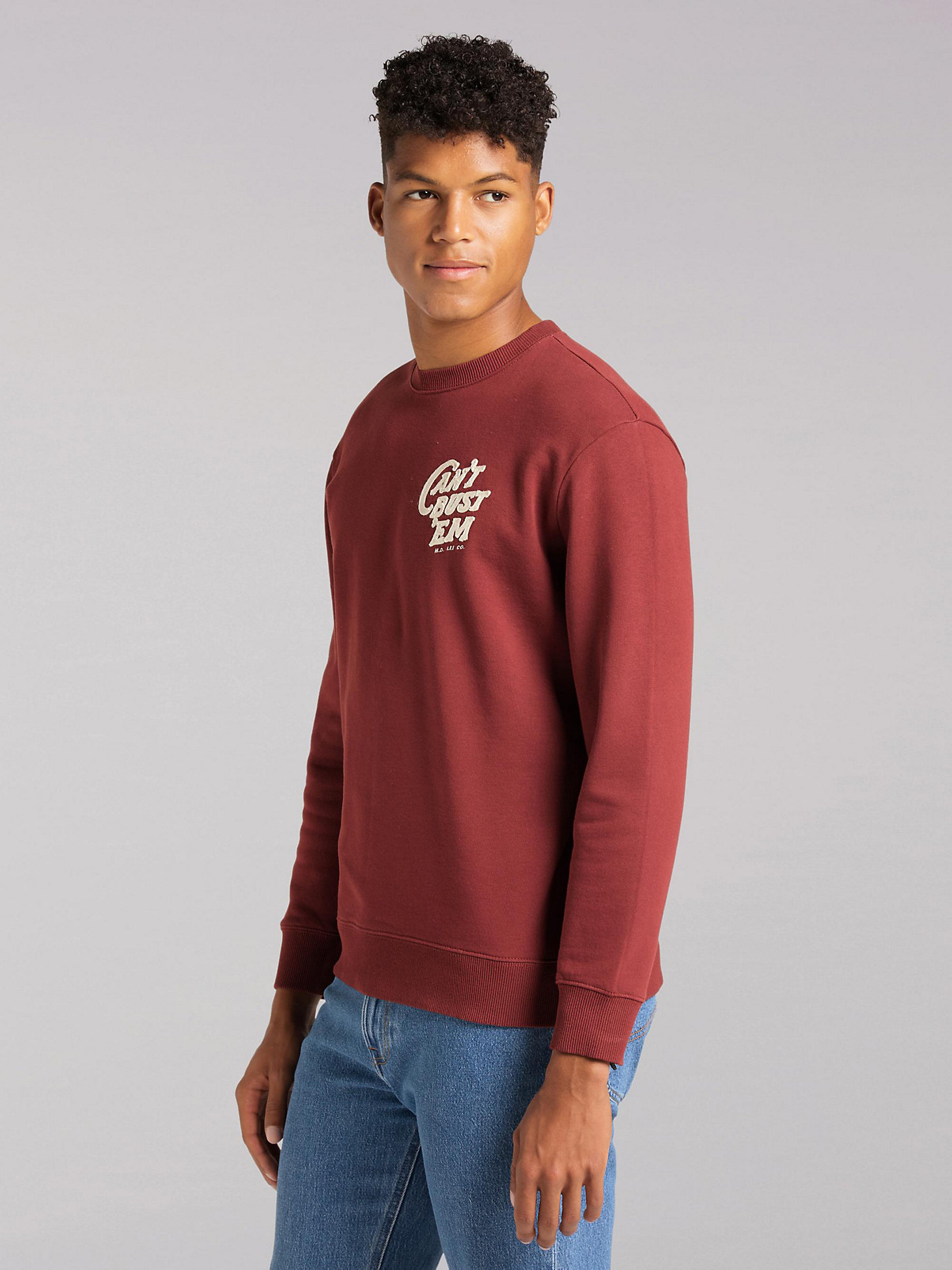 Men's Lee European Collection Can't Bust 'Em Rooster Sweatshirt in Fired Brick alternative view 2