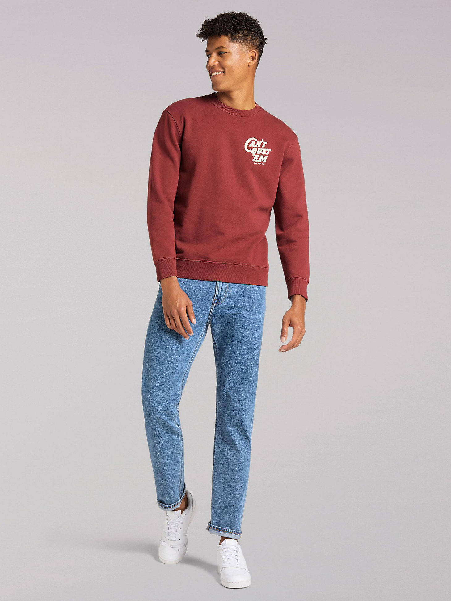 Men's Lee European Collection Can't Bust 'Em Rooster Sweatshirt in Fired Brick alternative view 4