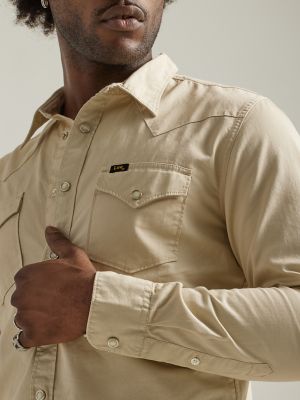 Men's Lee European Collection - 101 Western Shirt in Alabaster