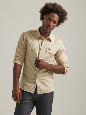 Men's Beige Button Up Shirts