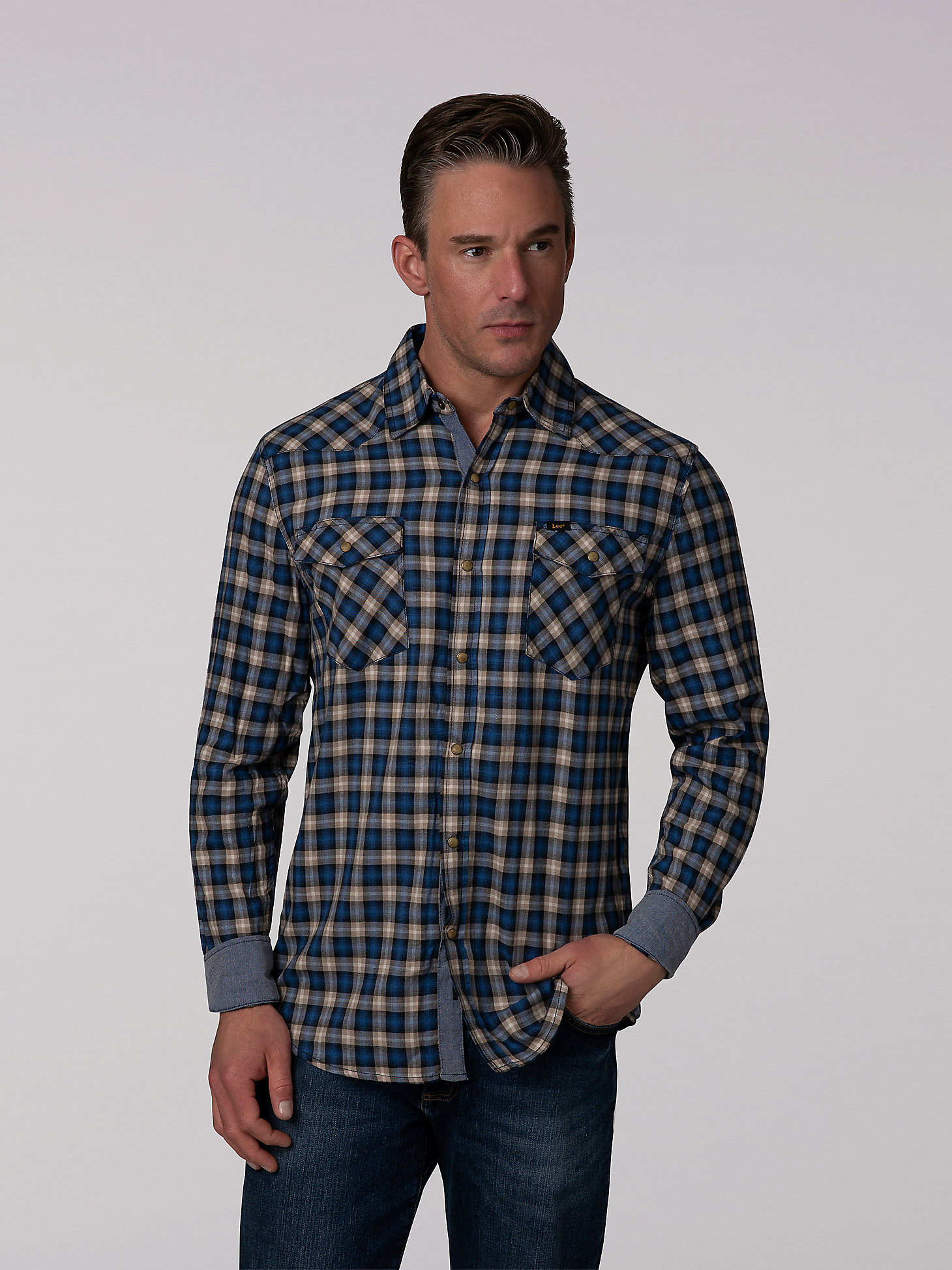 Comaba Mens Short Sleeve Plaid Relaxed-Fit Western Shirt Casual Blouse Tops