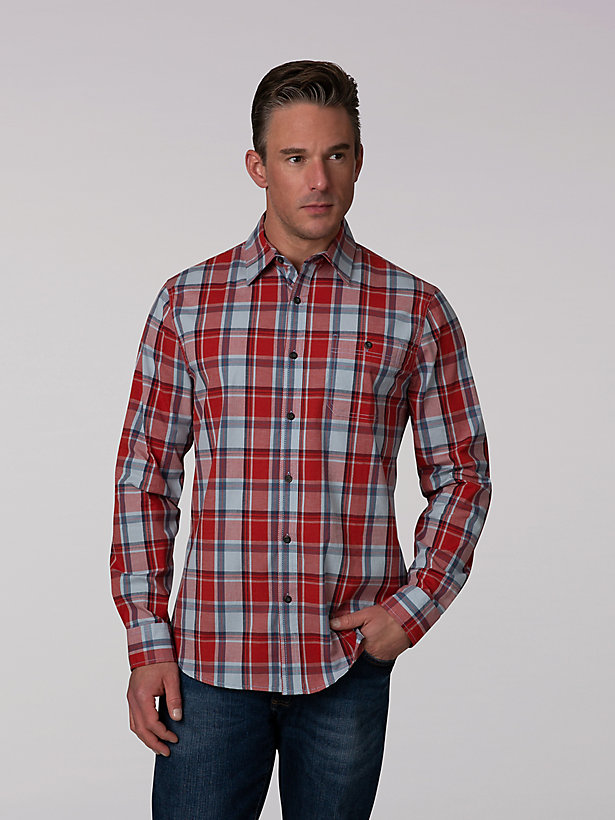 Men’s One Pocket Cross Dyed Button Down Shirt