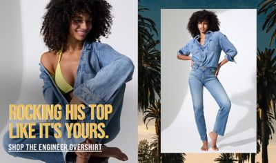 Rocking his top like it's yours shop the engineer button down overshirt