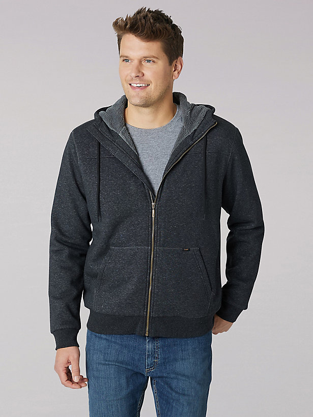 Men's Sherpa Lined Water Resistant Hooded Shirt Jacket