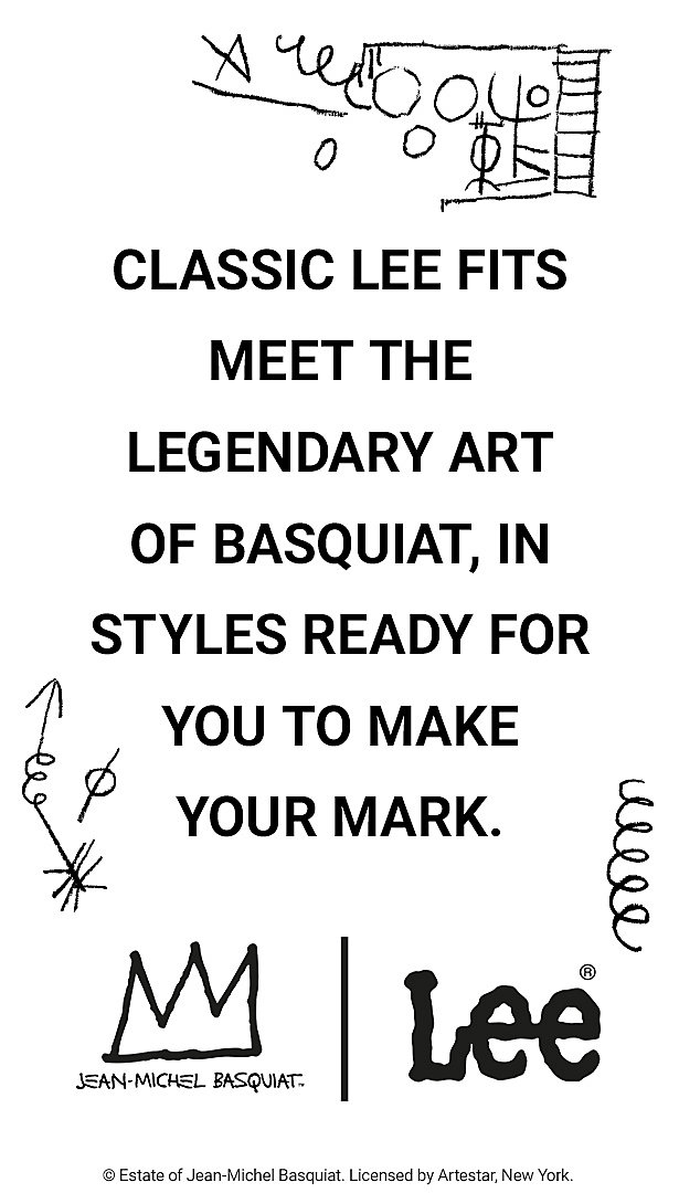 Classic Lee fits meet the Legendary art of Basquiat, in styles ready for you to make your mark. Lee® X Basquiat™