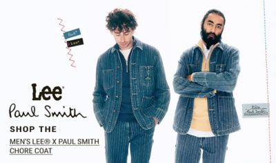 Men wearing the Lee x Paul Smith Chore Coat. Shop it Now