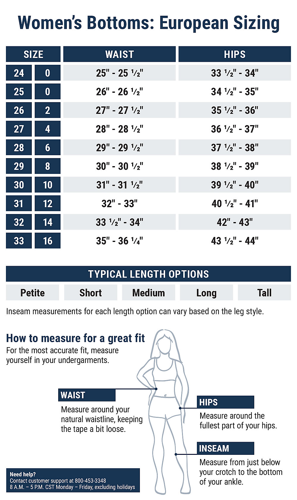 Risen Jeans Size Guide