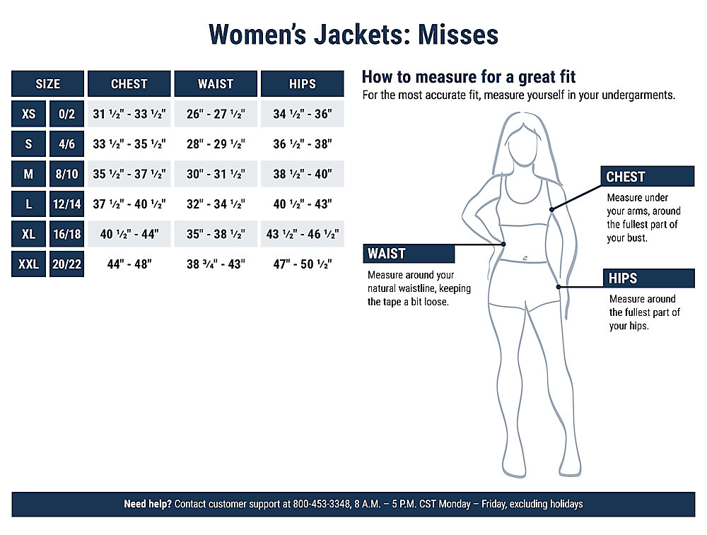 Jean Jacket Size Chart