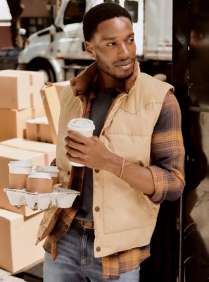 Reversible Western Puffer Vest
