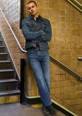 stack of mens lee denim jeans