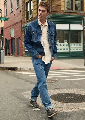 stack of mens lee denim jeans