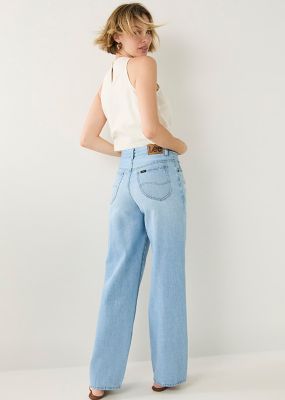 woman wearing lee denim jeans