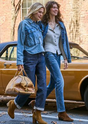 woman wearing lee denim jeans