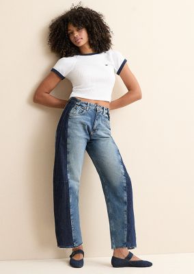 woman wearing lee denim jeans