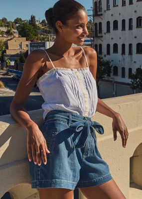 lay flat image of green women's lee shorts