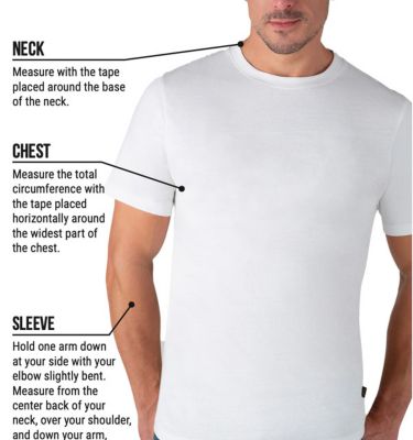 Men's Tops & Tees Size Chart.